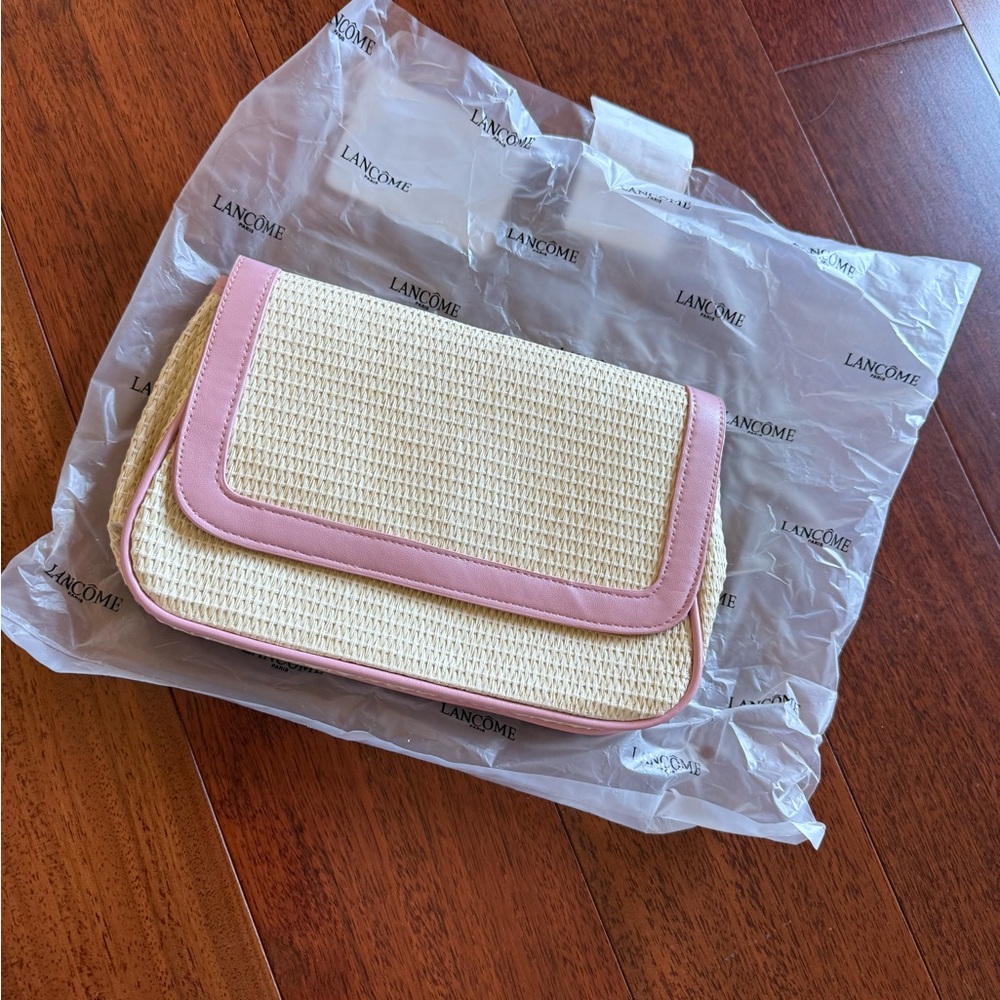 NEW Pink and Cream Women's Bag/Clutch/Cosmetic Bag
